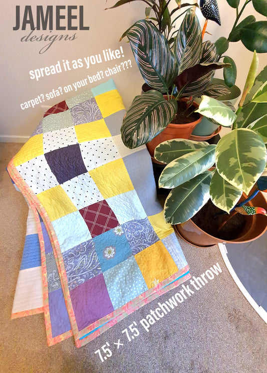 "Handcrafted Patchwork Throw – Vibrant & Cozy Decor"